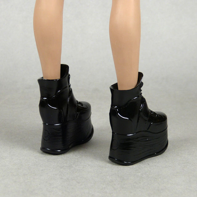 ZY Toys 1/6 Scale Female Glossy Black High Platform Wedge Boots